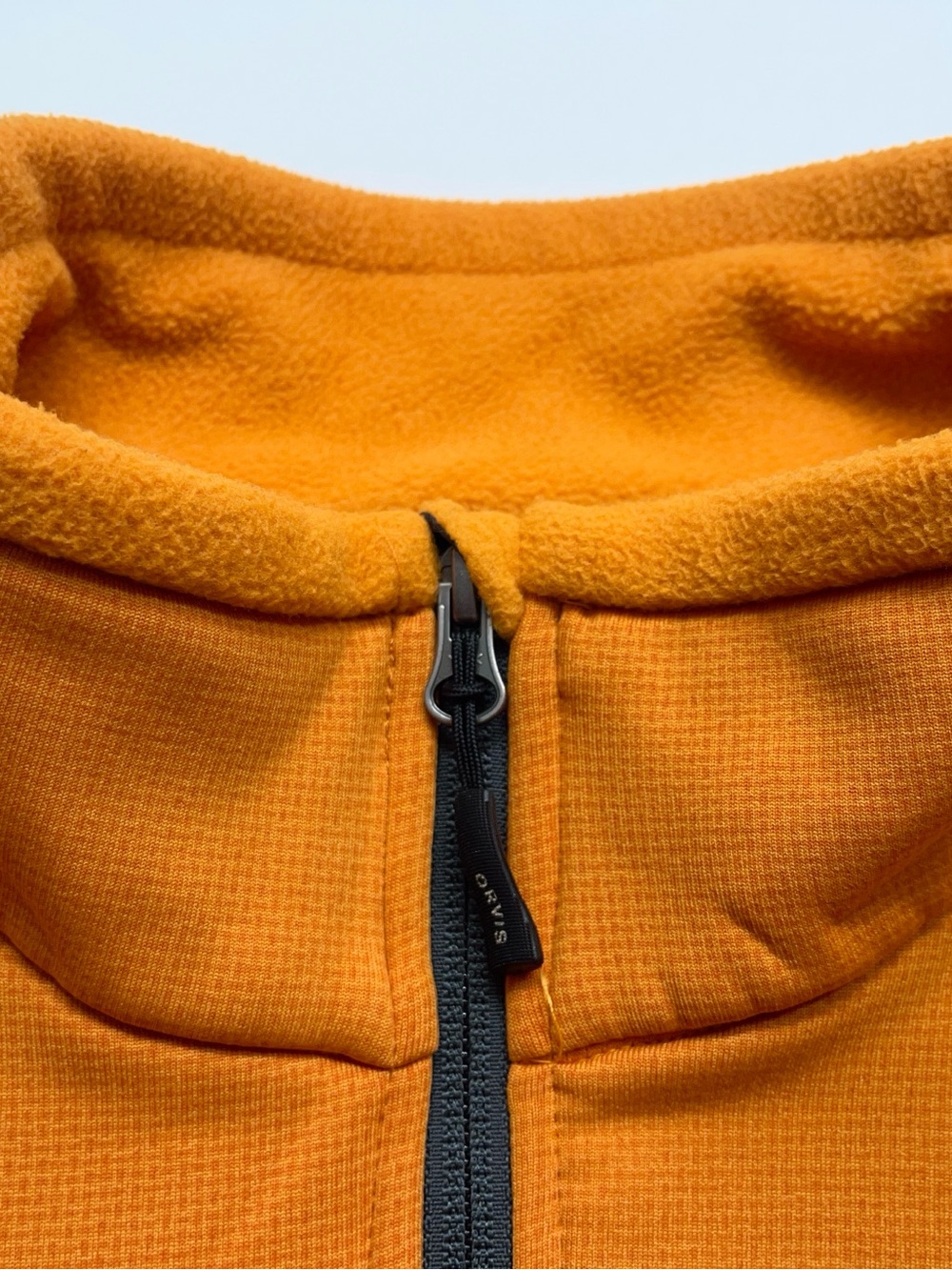Orvis Full Zip Fleece Lined Jacket Mens Size Large Mock Neck Zip Pocket Fishing - Picture 9 of 12